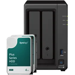 Synology DS723+ 8TB Plus HDD NAS-Bundle NAS inkl. 2x 4TB Synology Plus HDD 3.5 Zoll SATA