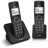 VTech ES2001 Duo Schnurloses DECT-Telefon mit 2 Mobilteilen, Anrufblock, Lautstärkeregler, Anrufer-Identifikation/Anruf in Warte, 18 Stunden Akkulaufzeit, Display und Tastatur mit