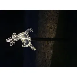 FHS International 5x Gartenstecker Rentier 5er-Set warmweiß Timer 1,6m Leuchtstäbe - Schwarz/Transparent