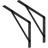 1 Paar (2 Stück) SOTOOLS Schwerlastkonsole schwarz 400 x 275 x 30 mm Regalkonsole Regalträger aus Stahl