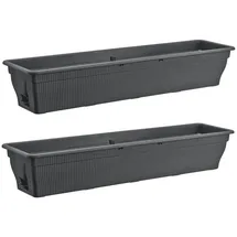 Buri Balkonkasten 100 x 25 x 25 cm Anthrazit