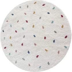 Kinderteppich MY HOME "Odan, Hochflor-Teppich" Gr. 10, bunt (multi), H:20mm Ø:190cm, Kunstfaser, Teppiche, bunte Punkte Teppiche, weich, Wohnzimmer, Kinderzimmer
