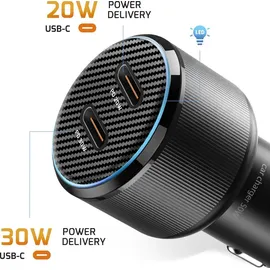 Swissten Swissten, CL Adapter 2x USB-C PD 50W schwarz - Schwarz