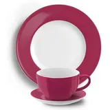 Dibbern SONDERAKTION Solid Color - Kaffeetasse m.U. 0,25 + Teller 21 cm - himbeere - NEU