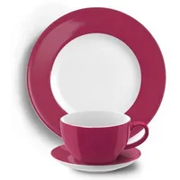 Dibbern SONDERAKTION Solid Color - Kaffeetasse m.U. 0,25 + Teller 21 cm - himbeere - NEU