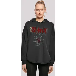 Kapuzenpullover F4NT4STIC "Slipknot Metal Band", Damen, Gr. XS, schwarz, Obermaterial: 100% Baumwolle, casual, oversize, Langarm, Pullover, Print