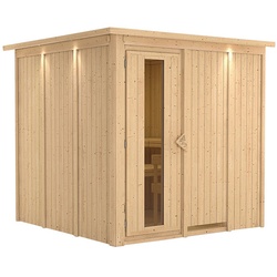 KARIBU Sauna »Valga«, für 4 Personen, ohne Ofen - beige