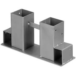 Relaxdays Holzstapelhilfe 2er Set, für Feuerholz, Kaminholzregal selber bauen, Brennholzstapelhalter, Metall, silber
