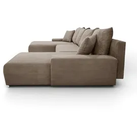 kaiser möbel Ecksofa, Sofa U form, Couch U form Livorno U stoff Poso Hellbraun - Hellbraun