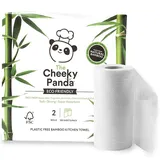 The Cheeky Panda Küchenrolle Bambus 200 Blatt | 2-Lagig Papierhandtücher | 2 Rollen | Super Saugfähig und Nachhaltig