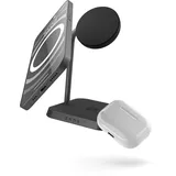 Otterbox Zens Office Wireless Charger 2, MagSafe und Qi-kompatibles kabelloses Ladegerät (15 W) für iPhone Air, 17, 16,15,14,13,12 sowie AirPods, inkl. 24-W-Netzadapter (EU,UK,US) und integriertem, Schwarz