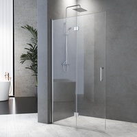 Walk in Dusche Duschwand 120x195 cm Falttür Dusche Duschtrennwand 6mm ESG-Sicherheitsglas Nano Beschichtung