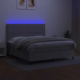 vidaXL Boxspringbett 180 x 200 cm Hellgrau