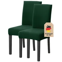 Intirilife 2x Elastische Stuhlhusse Stuhlüberzug in GRÜN mit 38
