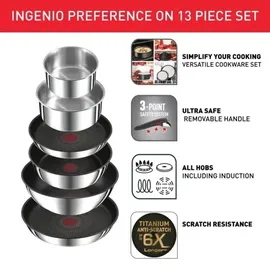 Tefal Ingenio Preference On Pfannen-Set 13-tlg. 24 cm + 24 cm + 26 cm + 28 cm