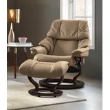 Stressless Stressless® »Reno«, (Set, Relaxsessel mit Hocker), mit Hocker, mit Classic Base, Größe S, M & L, Gestell braun