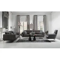 JVmoebel Sofa Graue Sofagarnitur Sofa Garnitur Sofas 3+3+1 Sitzer Sessel Modern, Made in Europa schwarz