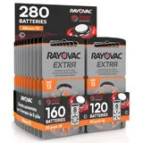 280 Rayovac Extra 13 Hörgerätebatterien - 20 Blister mit 8 und 20 Blister mit 6 Batterien
