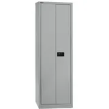 BISLEY Flügeltürenschrank Universal, 4 Fachböden, 5 OH, B 600 mm, Silber,
