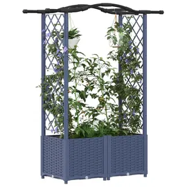 vidaXL Hochbeet mit Rankgitter und Dach 125 x 40 x 138 cm Grau