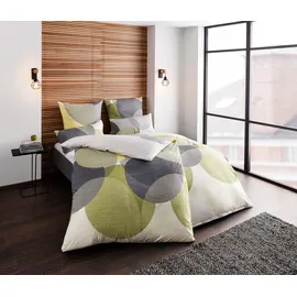 BIERBAUM Bettwäsche »Carla in Gr. 135x200 oder 155x220 cm« 2 tlg. Bettwäsche aus Baumwolle, geometrische Bettwäsche mit Reißverschluss 39553403-0 apfelgrün 1 Stk.,