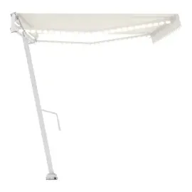 vidaXL Automatische Markise mit LED & Windsensor 500x350 cm Cremeweiß