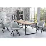 riess-ambiente Polsterstuhl LUCCA stone grau / schwarz (Einzelartikel, 1 St), Esszimmer · Microfaser · Metall · mit Armlehne · Retro Design grau