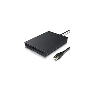 CSL - Externes USB Diskettenlaufwerk FDD 1,44MB 3,5 Zoll - PC - Slimline Floppy Disk Drive Extern - Portable - Plug and Play - schwarz - Windows 11 fähig