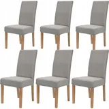 Elastische Stuhlhussen, Größe L, Tess, 6 Stück, Aschgrau