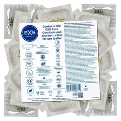EXS Vorratsbeutel «Pure» 100 dünne, vegane Kondome (100 Kondome) 100 St