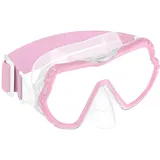 aucherbrille Kinder,Schwimmbrille Kinder für Jungen Mädchen Jugendliche,Schnorchelmaske mit Nasenabdeckung Anti Nebel Anti-Leck Tauchmaske (Pink Puls)