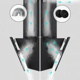 Ciarra VM6765AB Kopffreihaube 60 cm Schwarz