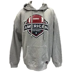 U.S. SPORT AMERICA Herren Hoodie mit Kapuze und großem Schriftzug Baumwoll-Hoodie Sommer-Pullover Freizeit-Hoodie Grau - XL