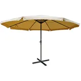Mendler Meran Pro Ø 500 cm creme mit Volant ohne Ständer