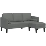 vidaXL Sofa 3-Sitzer L-Form Dunkelgrau 160 cm Stoff