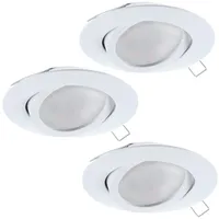 EGLO LED 3er Set Einbauleuchte weiß GU10 5W 3000K