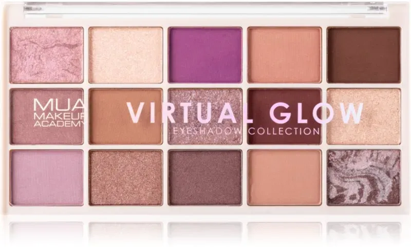 MUA Makeup Academy Eyeshadow Collection 15 Shade Palette Lidschattenpalette Farbton Virtual Glow 12 g
