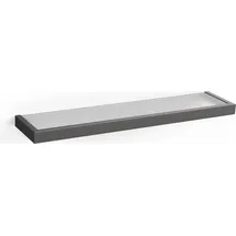 Zack Linea Badablage, 46,5 cm, graphit, mattiertes Glas, PVD-beschichtet