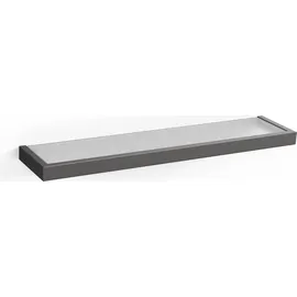 Zack Linea Badablage, 46,5 cm, graphit, mattiertes Glas, PVD-beschichtet