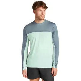 Icebreaker Merino 125 Cool Lite Sphere Colourblock Langarm-t-shirt - Mint / Blue Ash / Colourblock - XL