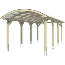 SKANHOLZ Franken Einzelcarport 3,76 x 7,55 m nussbaum inkl. Pfostenanker