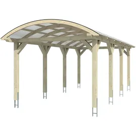 SKANHOLZ Franken Einzelcarport 3,76 x 7,55 m nussbaum inkl. Pfostenanker