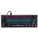 Gaming-Tastatur 61 Tastatur Kabelgebundene mechanische Tastatur LED-beleuchtete Gaming-Tastatur mit blauem Schalter für Computer