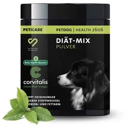 Peticare Diät Schlank Vital Pulver für Hunde, unterstützt Abnehmen-Prozess 125 g