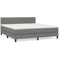 VidaXL Boxspringbett mit Matratze Dunkelgrau 160x200 cm Stoff