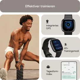 Fitbit Versa 4 aluminium graphit schwarz/schwarz