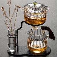 XIALON Halbautomatische Teekanne aus Glas, Kung-Fu-Teeset für Zuhause, Büro, magnetische Teekanne