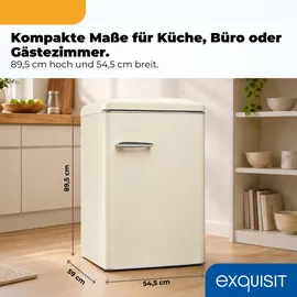 Exquisit Retro Vollraumkühlschrank RKS120-V-H-160C (122 l, 895 mm hoch, Magnolienweiß)