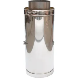 ASTEC Edelstahlschornstein Bausatz doppelwandig DN 113 mm Edelstahl 11,3 m Wandabstand transparent/weiß