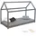 Homestyle4u Hausbett 90 x 200 cm Kiefer grau